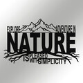 Decoratiune de perete, Nature, metal, 70 x 42 cm, negru