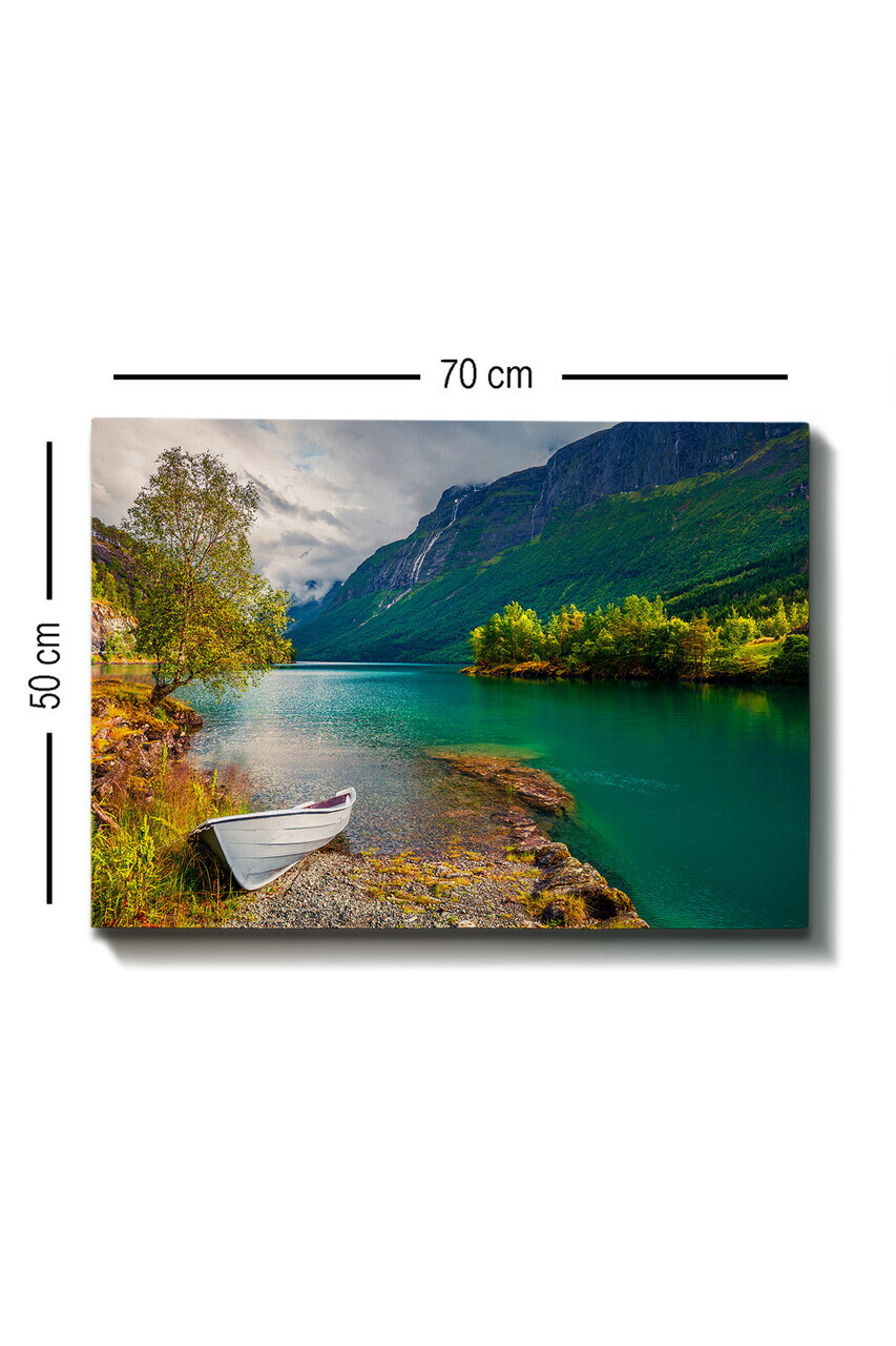 Tablou decorativ, Kanvas Tablo (50 x 70), Canvas, Rama din lemn (grosime 3 cm), Multicolor — imaginea 3