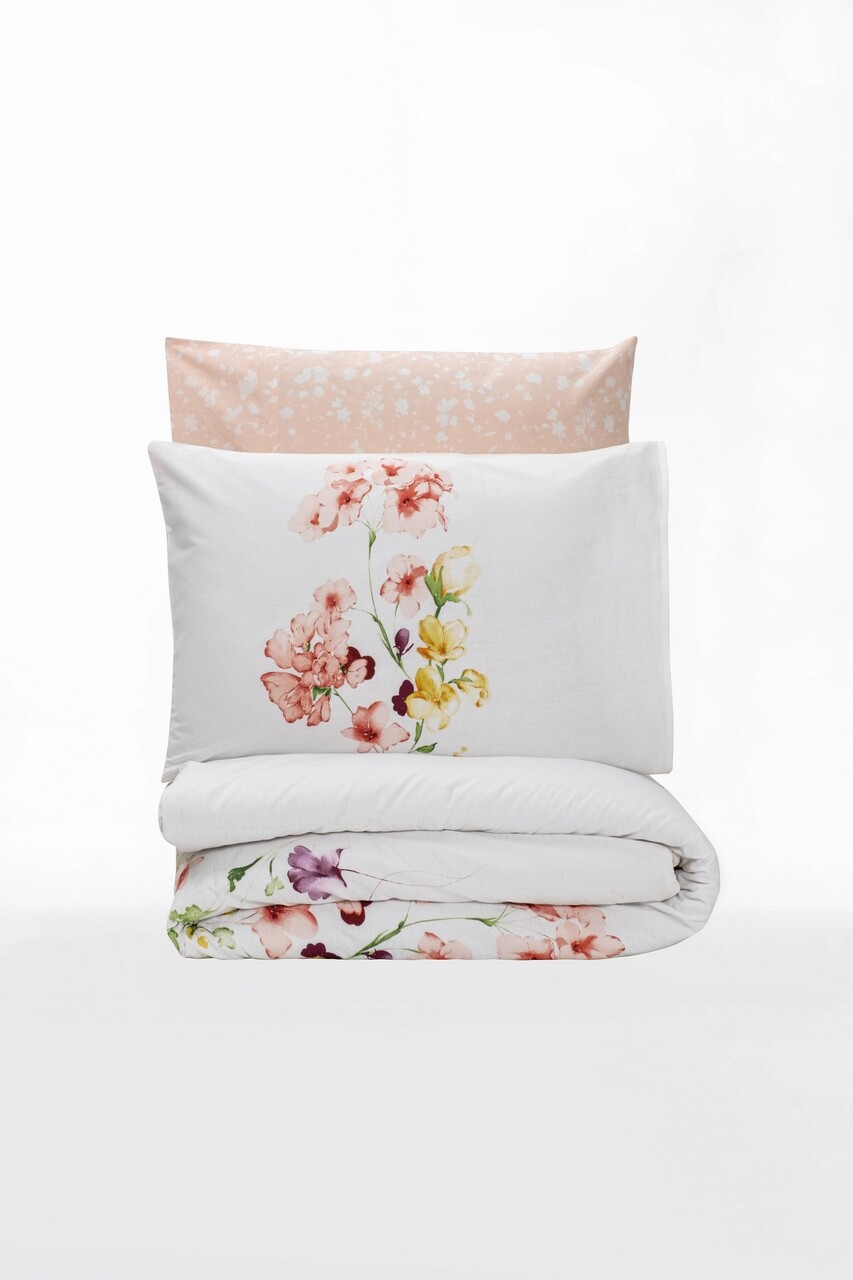 Lenjerie de pat pentru o persoana, Emma v2 - Salmon, Cotton Box, Bumbac Ranforce