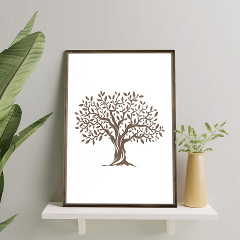 Tablou decorativ, td070, lemn, desenat manual, natural