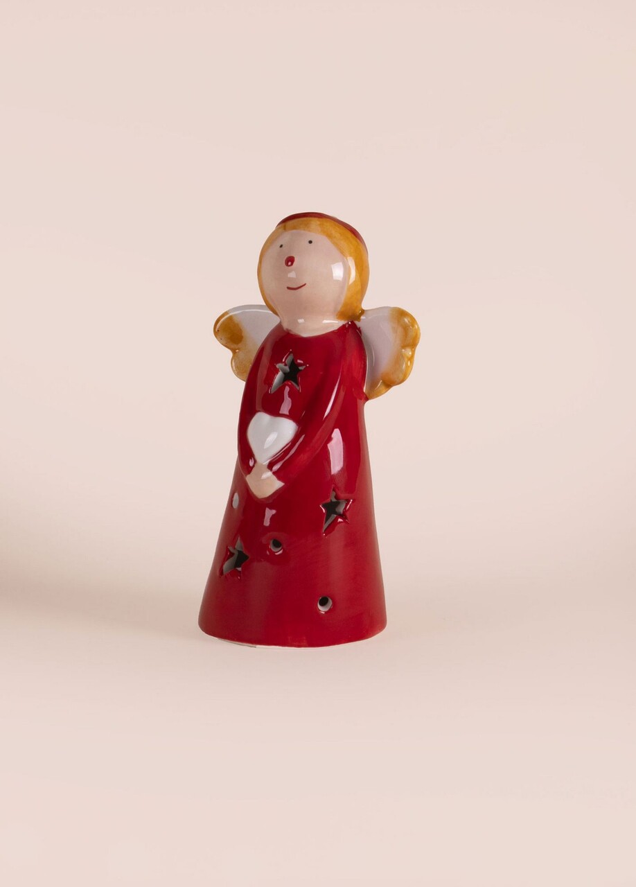 Decoratiune, SUS0163, 7x5x10 cm, Ceramica, Rosu/Alb - view 9