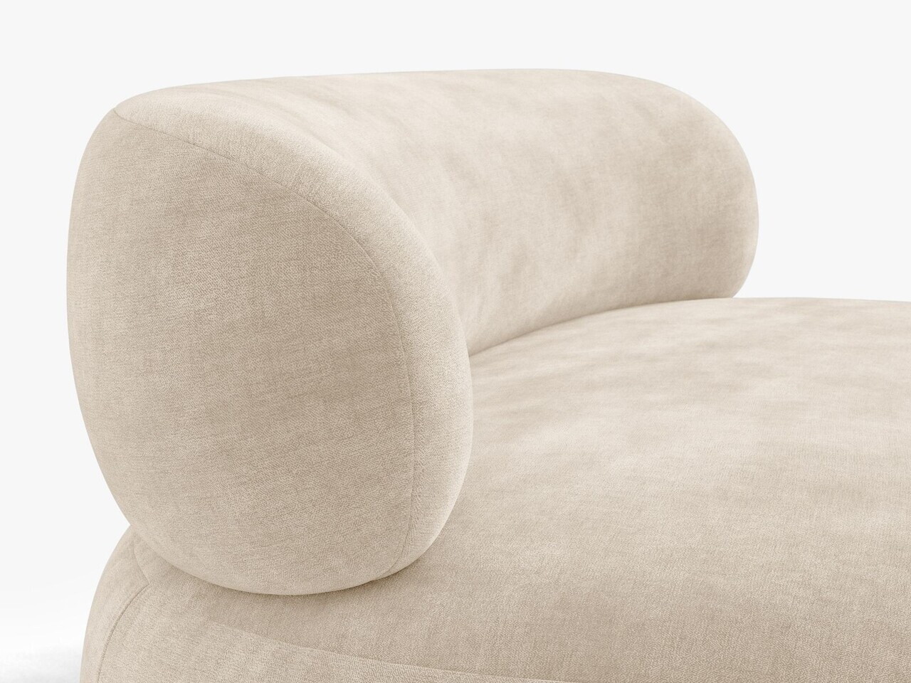 Canapea 3 locuri, Aura, Micadoni Home, 186x101x75 cm, tesatura Chenille, bej deschis — imaginea 7