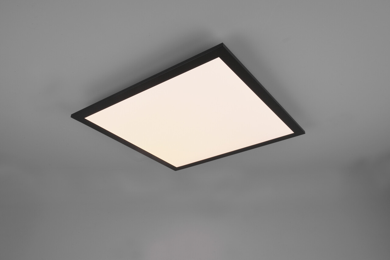 Plafoniera Alpha, RL, 45x45x5 cm, 18W, 1x SMD LED, metal, negru mat - 1 | YEO