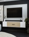 Comoda TV, Olivia, Kodaks, Stejar alb / safir