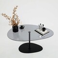 Masuta de cafea, Neostill, Porto, 90x40x60 cm, Sticla temperata, Gri închis/negru