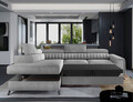 Coltar extensibil stanga 4 locuri, ELTAP, Lau-01, Laurence, 278x205x92 cm, lemn/poliester, gri deschis
