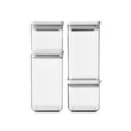 Set 4 recipiente depozitare, Brabantia, Tasty+, 2х700 ml, 2x1.6 L, plastic, gri deschis