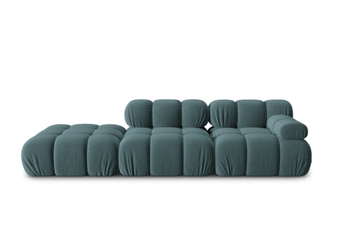 Canapea modulara 4 locuri cotiera stanga, Bellis-51, Micadoni Home, 282x94x70 cm, catifea, turcoaz