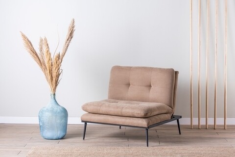Fotoliu extensibil Martin Solo, Futon,130×90 cm, metal, mink Futon