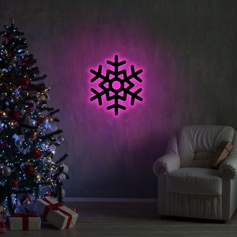 Lampa de perete Snowflake 2, Neon Graph, 28×32 cm, roz mezoni.ro