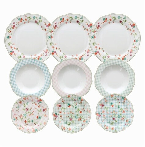 Serviciu de masa 18 piese, tognana, penelope, portelan, multicolor