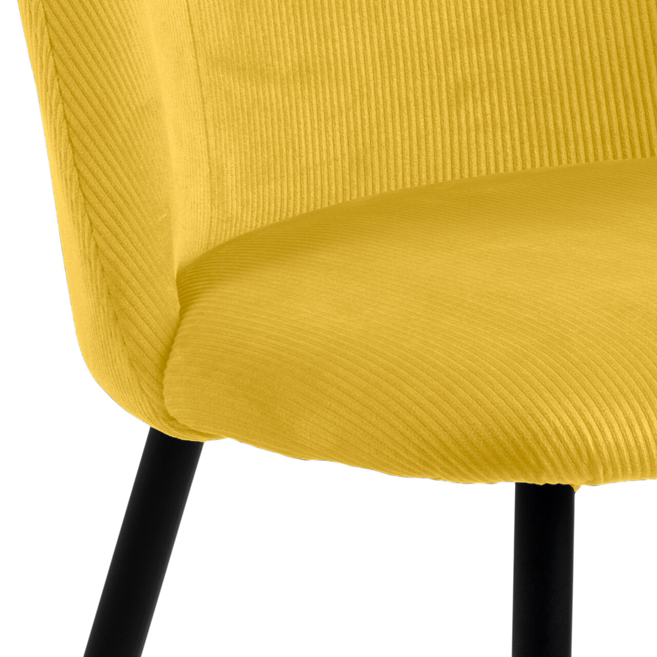 Scaun Ines, Actona, 49.2x57.5x84 cm, tesatura corduroy/otel, curry - view 2