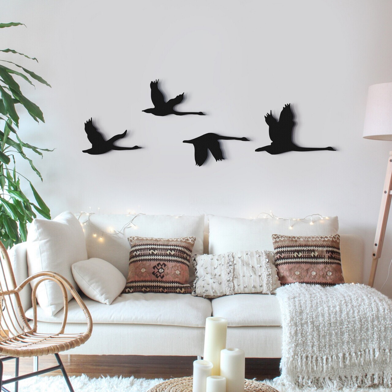 Set de accesorii decorative de perete din metal, DK-FLY-BR103, Dimensiune: 31 x 18 cm (1 bucată), Negru — imaginea 2