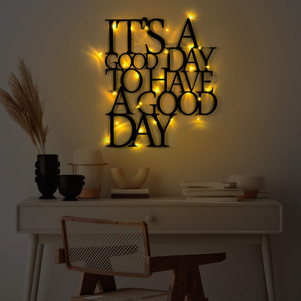 Decoratiune de perete, Its A Good Day To Have A Good Day 187, Dimensiune: 70 x 61 cm, Negru - view 2