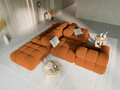 Canapea modulara 4 locuri cotiera dreapta, Bellis-51, Micadoni Home, 282x94x70 cm, catifea, teracota