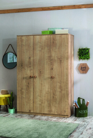 Dulap pentru haine, Çilek, Mocha 3 Doors Wardrobe, 137x197x56 cm, Multicolor 137x197x56 imagine 2022