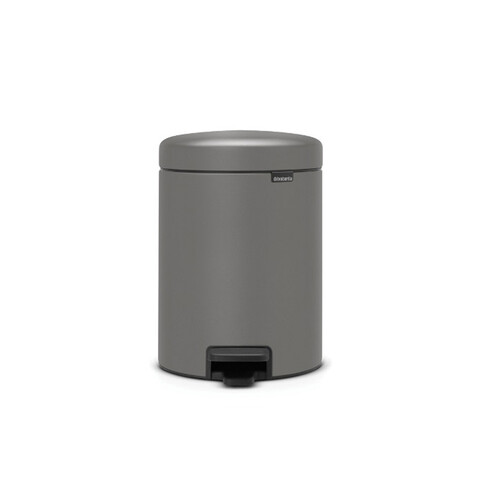 Cos de gunoi cu pedala, Brabantia, NewIcon, 5 L, 27.2x20.5x29.1 cm, otel, gri