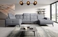 Coltar stanga 6 locuri ELTAP, LT-04PO, Neviro, 350x201x77 cm, lemn/poliester, gri deschis