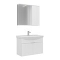 Set Dulap de Baie cu Chiuvetă și Oglindă (2 Piese), Hanah Home, Purus 80, Alb