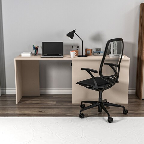 Birou, Arnetti, Akser, 180x73.8x47 cm, PAL, Nuc deschis / Bej