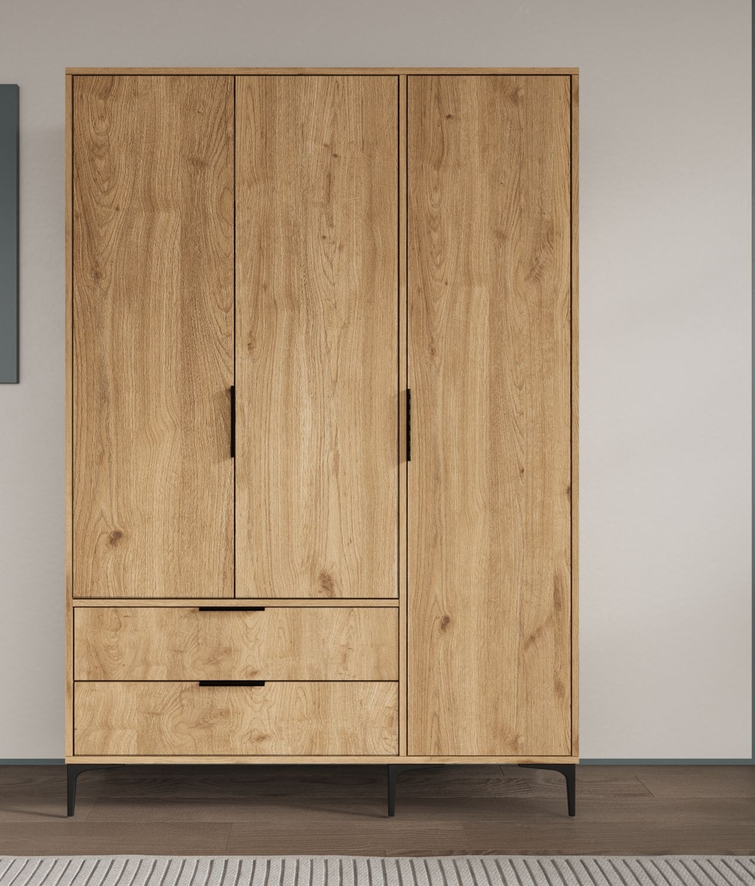 Dulap pentru haine, Hanah Home, Aden Drawers 120, 120x192x45 cm, Stejar - view 2