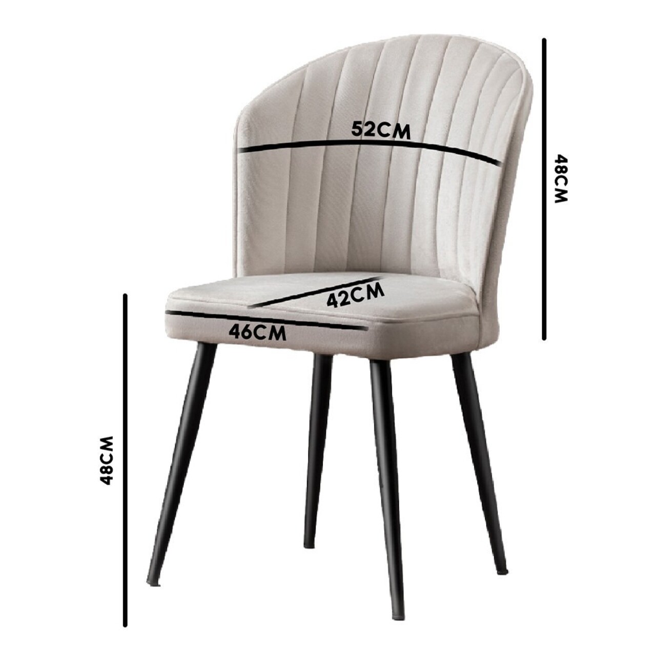 Set de scaune, Beckley, Rubi, MDF , Negru - 2 | YEO
