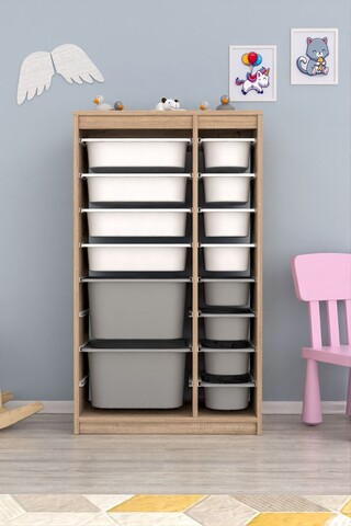 Dulap multifunctional, Estella, Montana Xs 2D4N8U, Sonomo Alb / Gri