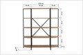 Corp biblioteca, Sapphire, Signa Rafix, 139x155x34 cm, PAL, Pin Atlantic / Negru