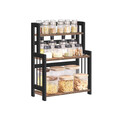 Raft de organizare blat bucatarie/birou, Songmics, 41x18x53 cm, MDF/rama din bambus, maro/negru