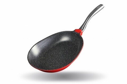 Tigaie saltapasta home chef, heinner home, 28 x 3.5 cm, aluminiu turnat, negru/rosu
