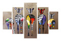 Set 5 tablouri decorative, ST283, MDF , 56 x 20 cm, Multicolor