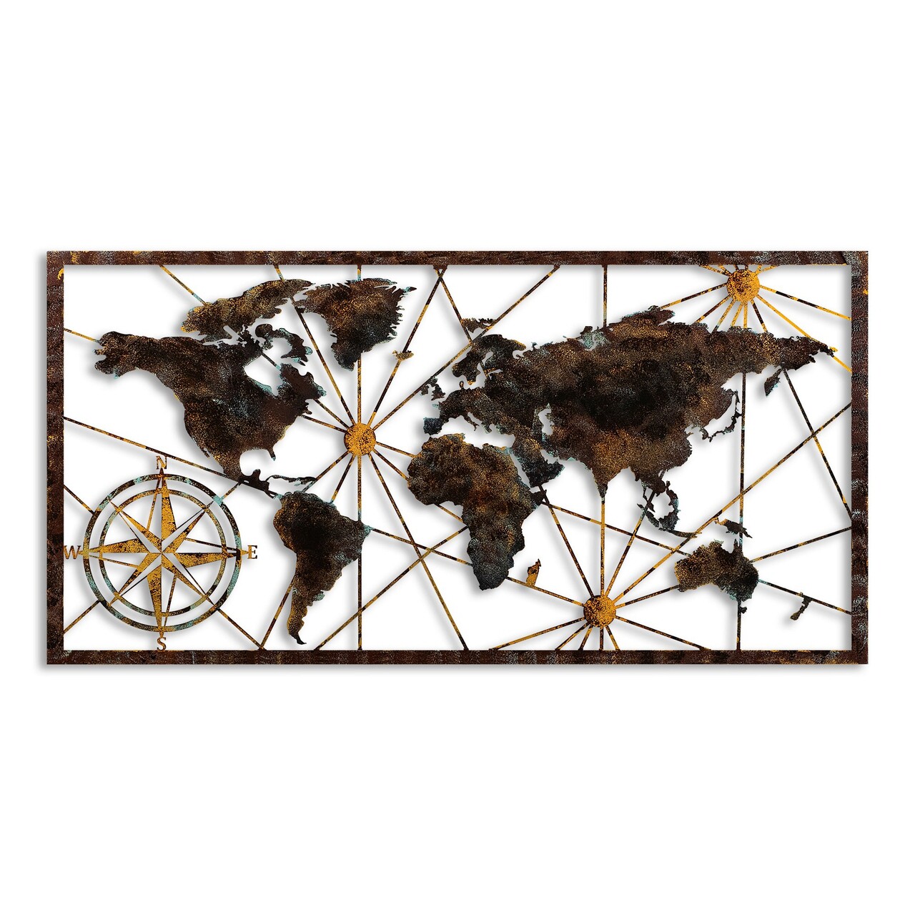 Decoratiune de perete, World Map Large, Lățime: 120 cm Înălțime: 60 cm, Multicolor - view 6