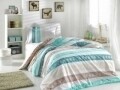 Lenjerie de pat pentru o persoana, 3 piese, 100% bumbac poplin, Hobby, Sweet Dreams, verde/bej