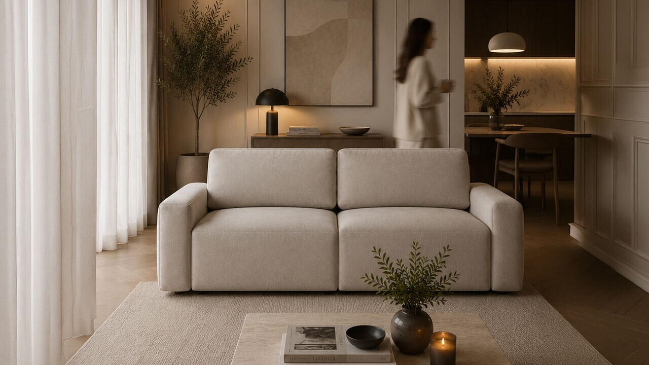 Canapea 3 locuri, Atelier del Sofa, 560ARE5314, Ecru — imaginea 2