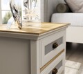 Noptiera, Hanah Home, FRN-21016, 60.4x55x44.2 cm, PAL, Crem / Stejar / Gri