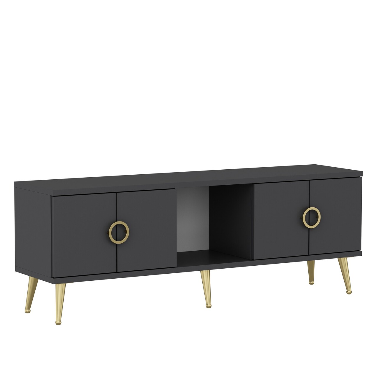 Comoda TV, Odessa, Cey, 120x30x45 cm, PAL, Antracit - 2 | YEO