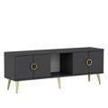 Comoda TV, Odessa, Cey, 120x30x45 cm, PAL, Antracit