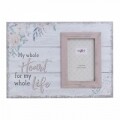 Rama foto Heart, InArt, 25 x 35 cm, lemn, alb/roz