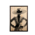Tablou decorativ, Woman Hat, Lemn, Lemn, Multicolor