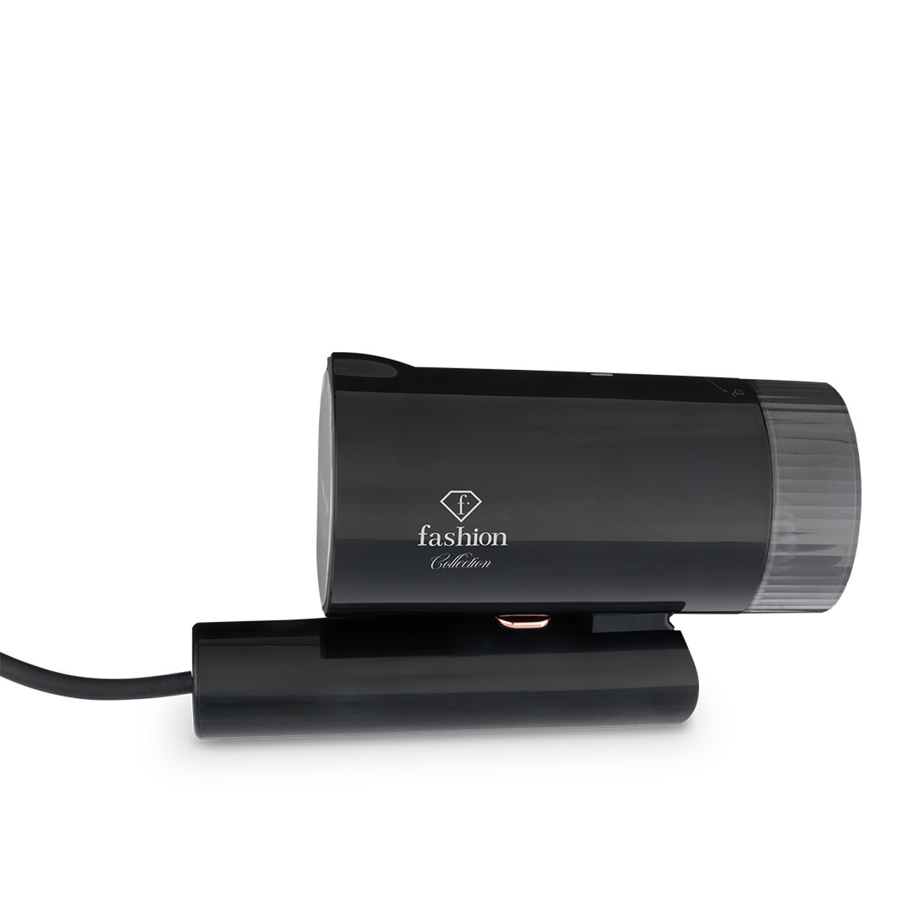 Aparat de calcat cu aburi portabil, pliabil Fashion TV, Matte Black-Rose Gold, 1000W, 100 ml, invelis ceramic, negru - imagine 3