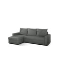 Coltar extensibil reversibil 3 locuri ELTAP, Livio, 237x150x72 cm, lemn/poliester, gri inchis