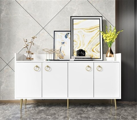 Consola, Olivia, Daring, 140 x 75.2 x 40 cm, pal melaminat, alb 140