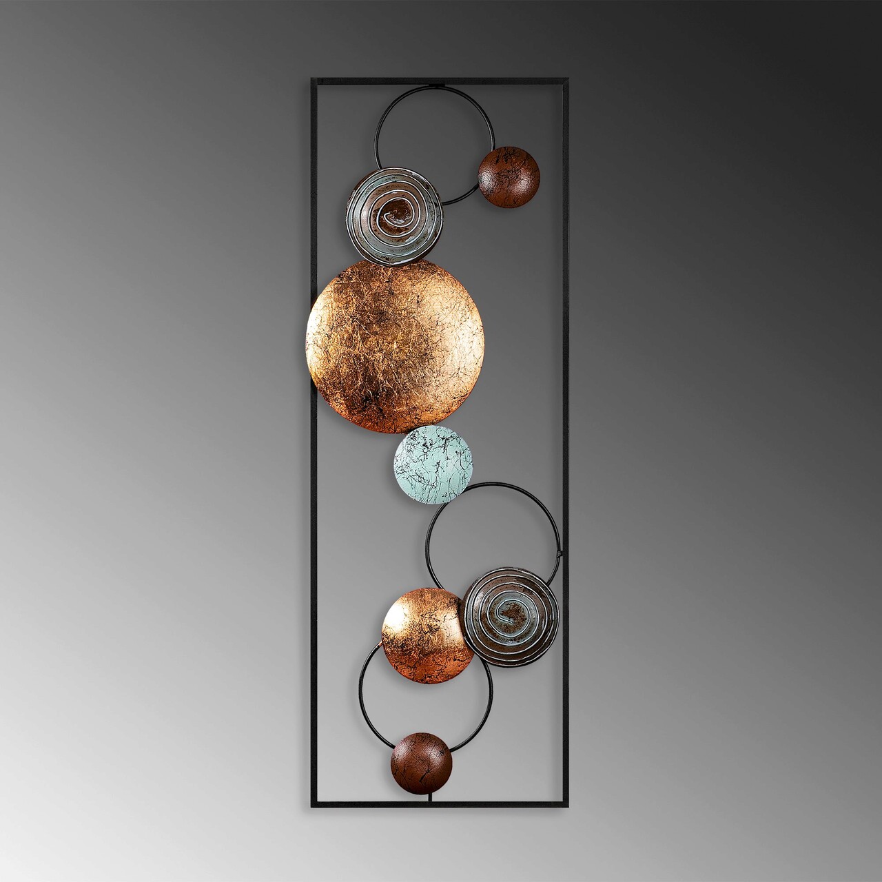 Decoratiune de perete, Textured, 90 x 32 x 4 cm, Multicolor - imagine 4
