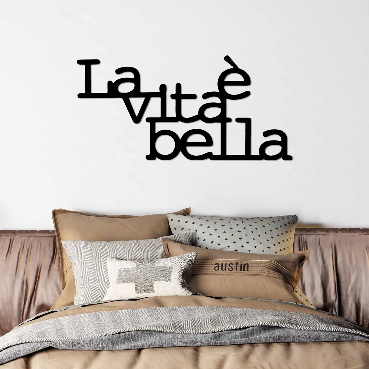 Decoratiune de perete, Vita E Bella 1, Dimensiune: 60 x 30 cm, Negru - view 3