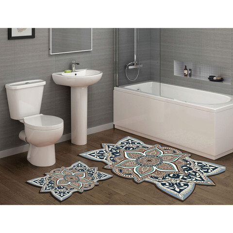 Set covoraș de baie (2 bucăți), Alanur Home, 21015715KR, Poliester, Crem