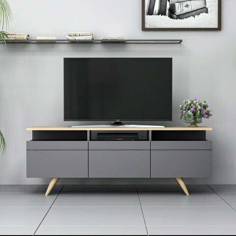 Comoda TV, Inarch, Berlin 150, Antracit / Stejar Inarch