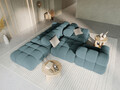 Canapea modulara 4 locuri cotiera dreapta, Bellis-51, Micadoni Home, 282x94x70 cm, catifea, turcoaz