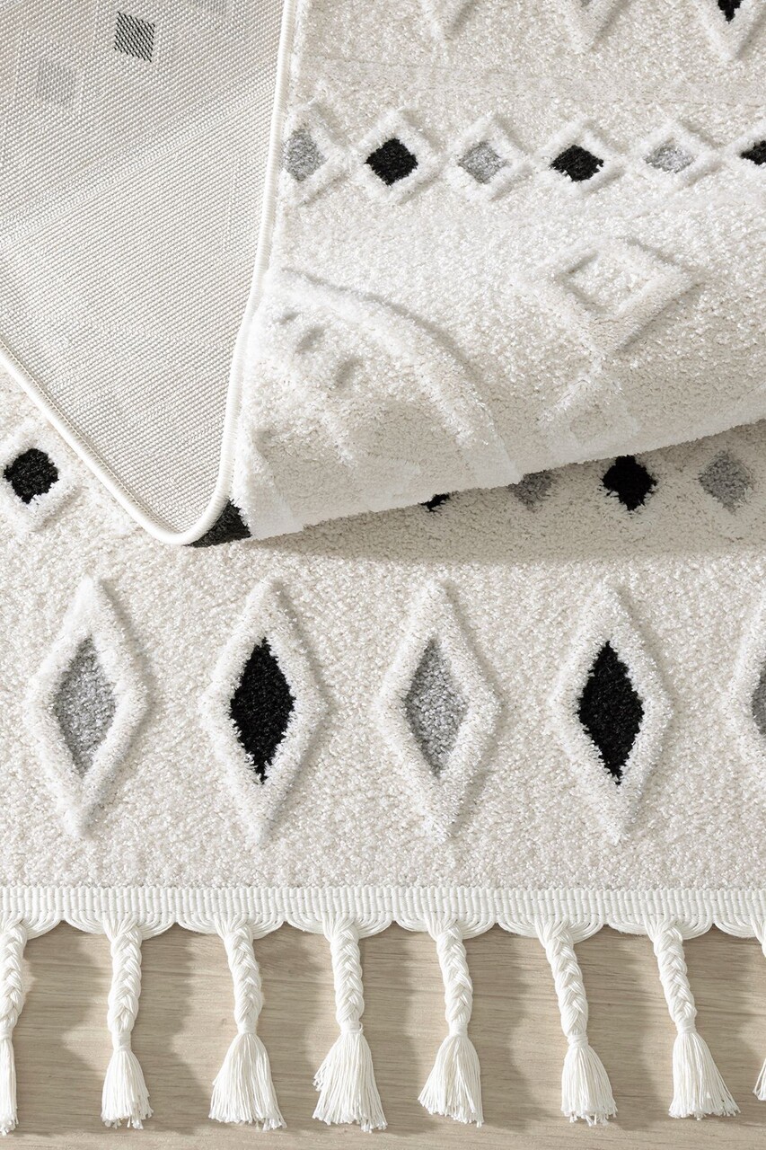 Covor (60 x 100), 33412A, 60x100 cm, Crem/Negru — imaginea 3