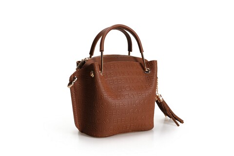 Geanta, lucky bees, 1397 tan, piele ecologica, maro