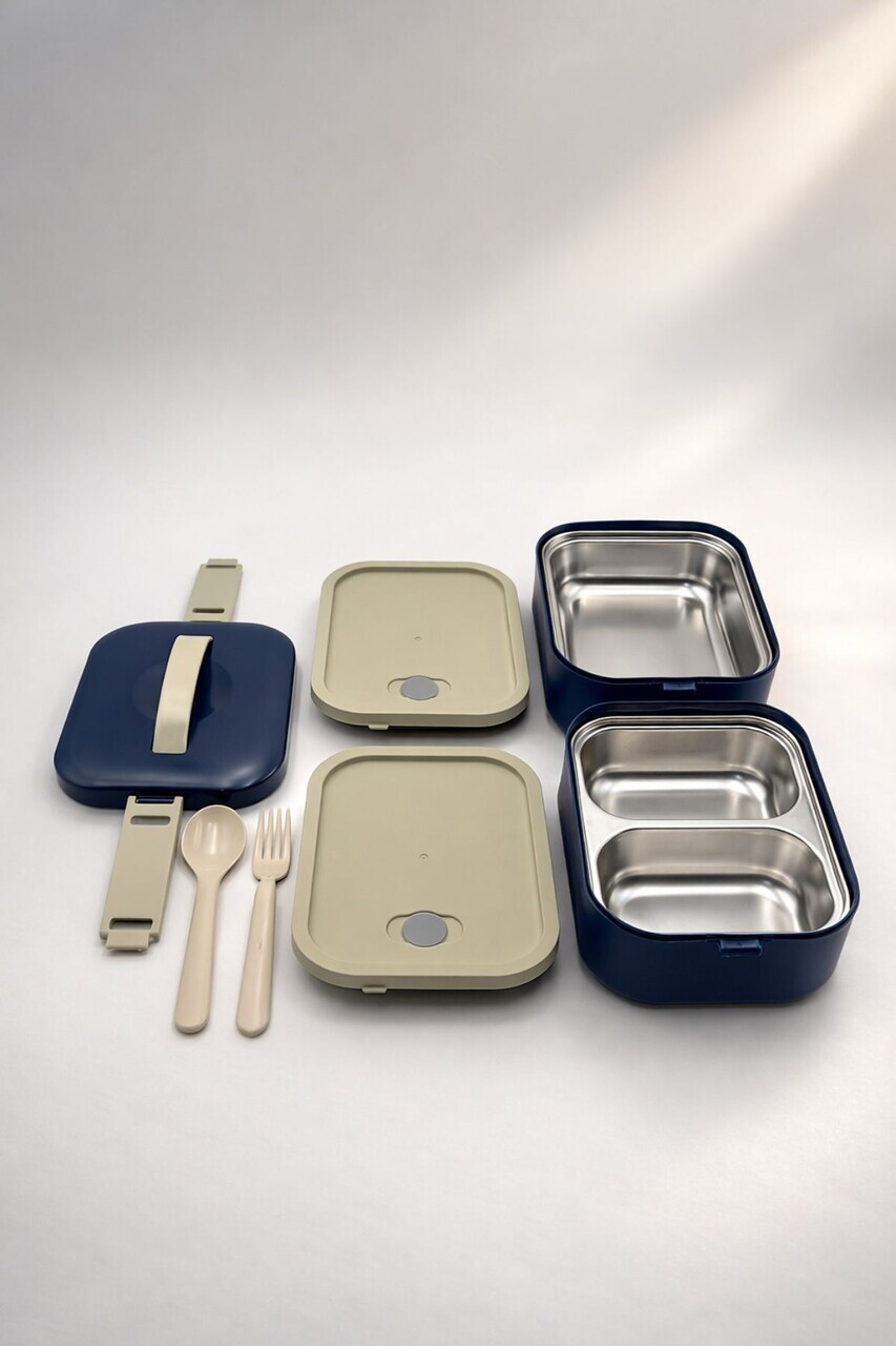 Cutie pentru pranz, Hermia, 721CBL1320, Inox, Izolat in vid, Albastru navy - view 2